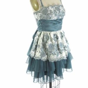 light blue ruffle lace dress